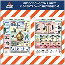 Стенд Безопасность работ с электроинструментом  (Пластик ПВХ 4 мм, алюминиевый профиль,плакаты А2-2 шт.) (1000х1000; Пластик ПВХ 4 мм, алюминиевый профиль; )