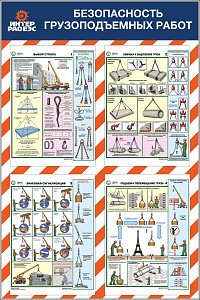 Стенд Безопасность грузоподъемных работ  (Пластик ПВХ 4 мм, алюминиевый профиль,плакаты А2 -4шт.) (1000х1500; Пластик ПВХ 4 мм, алюминиевый профиль; )